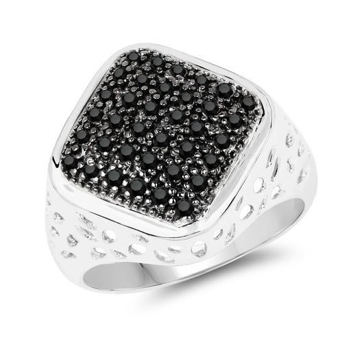 Bids.com 0.54 Carat Genuine Black Diamond .925 Sterling Silver Ring Rings White Smoke size 9.00,size 9.50,size 6.00,size 7.00,size 8.00