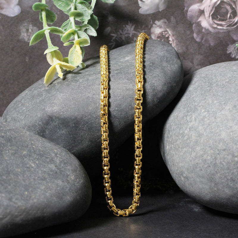 Bids.com 3.4mm 14k Yellow Gold Round Box Chain Necklaces Black 18 / Yellow Gold,20 / Yellow Gold,22 / Yellow Gold,24 / Yellow Gold