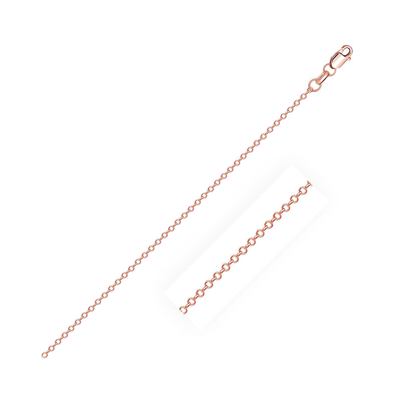 Bids.com Diamond Cut Cable Link Chain in 14k Rose Gold (0.8 mm) Necklaces White Smoke 16 / Rose Gold,18 / Rose Gold,20 / Rose Gold,One / Rose Gold