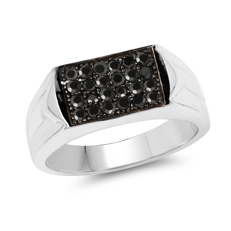 Bids.com 0.42 Carat Genuine Black Diamond .925 Sterling Silver Ring Rings White Smoke size 9.00,size 6.00,size 7.00,size 8.00