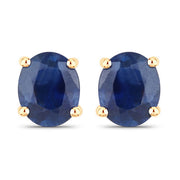 Bids.com 0.68 Carat Genuine Blue Sapphire 14K Yellow Gold Earrings Earrings White Smoke Default Title