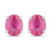 Bids.com 0.60 Carat Genuine Ruby 14K White Gold Earrings Earrings White Smoke Default Title