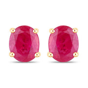 Bids.com 0.60 Carat Genuine Ruby 14K Yellow Gold Earrings Earrings White Smoke Default Title
