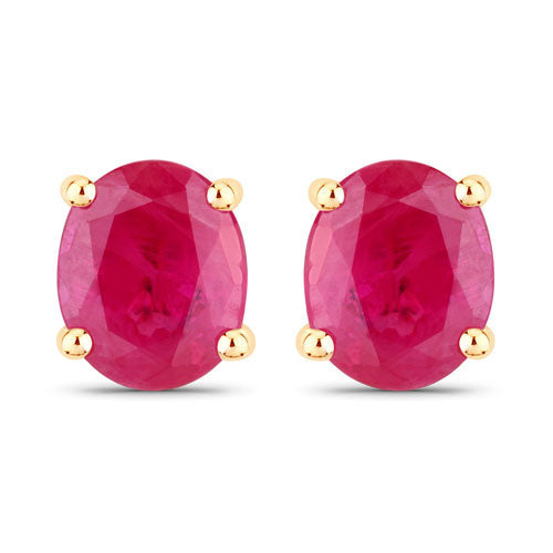 Bids.com 0.60 Carat Genuine Ruby 14K Yellow Gold Earrings Earrings White Smoke Default Title