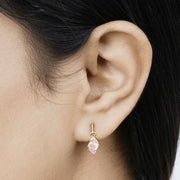 Bids.com 0.57 Carat Genuine Ethiopian Opal and White Diamond 14K Yellow Gold Earrings Earrings Black
