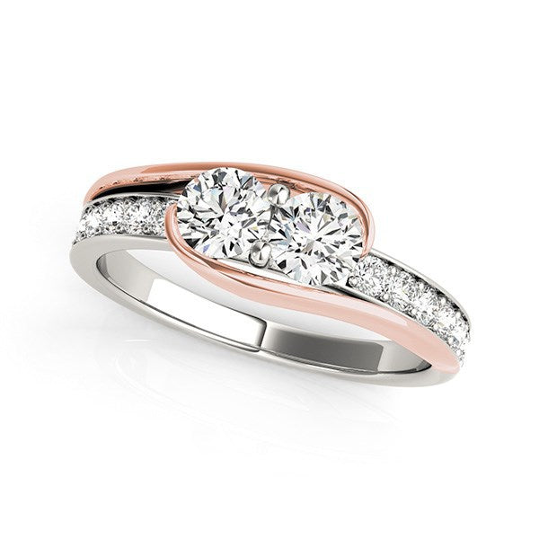 Bids.com Two Stone Diamond Ring in 14k White And Rose Gold (3/4 cttw) Rings White Smoke 3 / White & Rose Gold,3.5 / White & Rose Gold,4 / White & Rose Gold,4.5 / White & Rose Gold,5 / White & Rose Gold,5.5 / White & Rose Gold,6 / White & Rose Gold,6.5 / White & Rose Gold,7 / White & Rose Gold,7.5 / White & Rose Gold,8 / White & Rose Gold,8.5