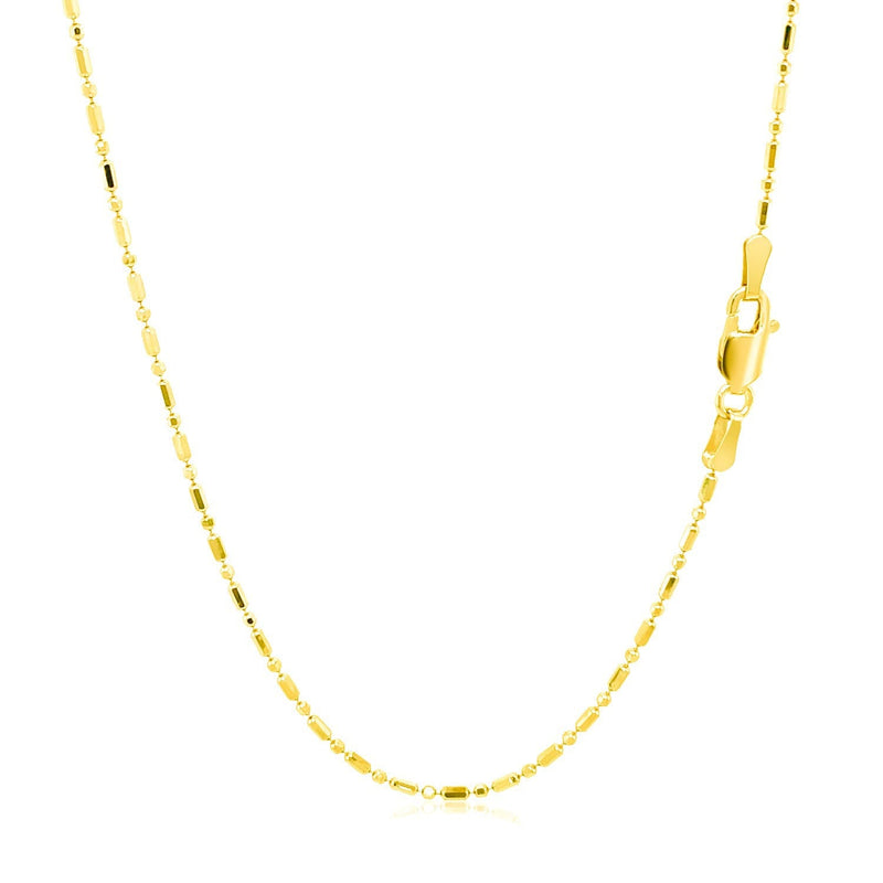 Bids.com 14k Yellow Gold Diamond-Cut Alternating Bead Chain 1.2mm Necklaces White Smoke 16 / Yellow Gold,18 / Yellow Gold,20 / Yellow Gold,One / Yellow Gold