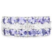 Bids.com 2.05 Carat Genuine Tanzanite and White Topaz .925 Sterling Silver Ring Rings Lavender size 6.00,size 7.00,size 8.00,size 9.00,size 5.00,size 10.00