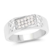 Bids.com 0.23 Carat Genuine White Diamond .925 Sterling Silver Ring Rings White Smoke size 9.00,size 6.00,size 7.00,size 8.00,size 5.00