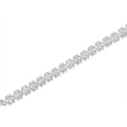 Bids.com .925 Sterling Silver 1.0 Cttw Diamond Miracle-Set X-Link 7" Tennis Bracelet (I-J Color, I3 Clarity) Bracelets White Smoke White.Sterling Silver / 7