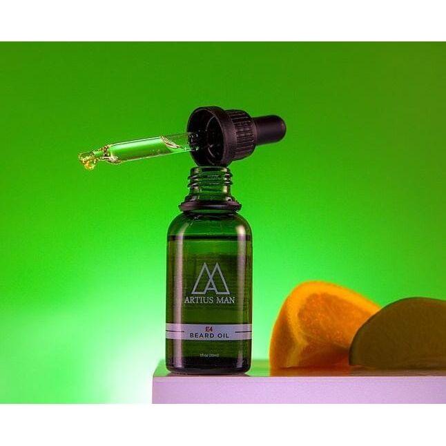 Artius Man E4 Beard Oil – Signature Woodsy and Citrus Beard Conditioning Oil (1 oz) Beard Oil Forest Green