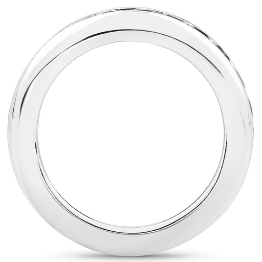 Bids.com 3.12 Carat Genuine Blue Sapphire .925 Sterling Silver Ring Rings White Smoke size 5.00,size 6.00,size 7.00,size 8.00,size 9.00