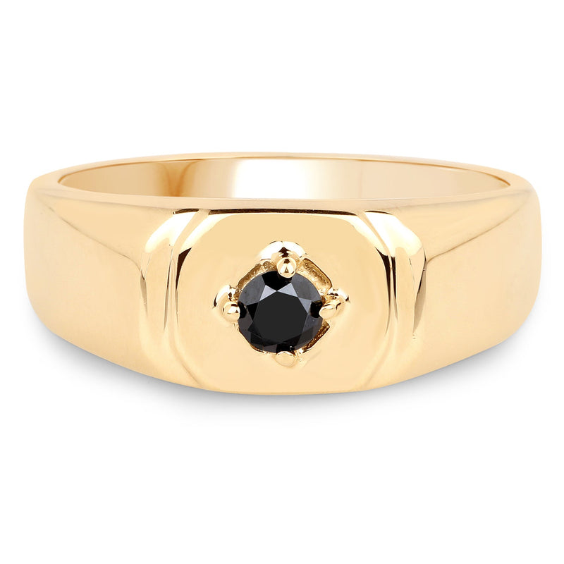 Bids.com 14K Yellow Gold Plated 0.20 Carat Genuine Black Diamond .925 Sterling Silver Ring Rings Navajo White size 7.00,size 8.00,size 9.50,size 6.00,size 9.00