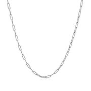 Bids.com 14K White Gold Fine Paperclip Chain (1.5mm) Necklaces White Smoke 16 / White Gold,18 / White Gold,20 / White Gold,24 / White Gold