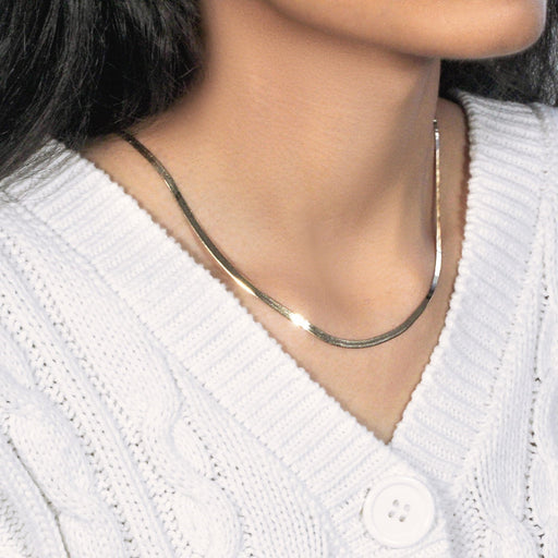 Bids.com Imperial Herringbone Chain in 10k Yellow Gold (2.80 mm) Necklaces Lavender 16 / Yellow Gold,18 / Yellow Gold,20 / Yellow Gold