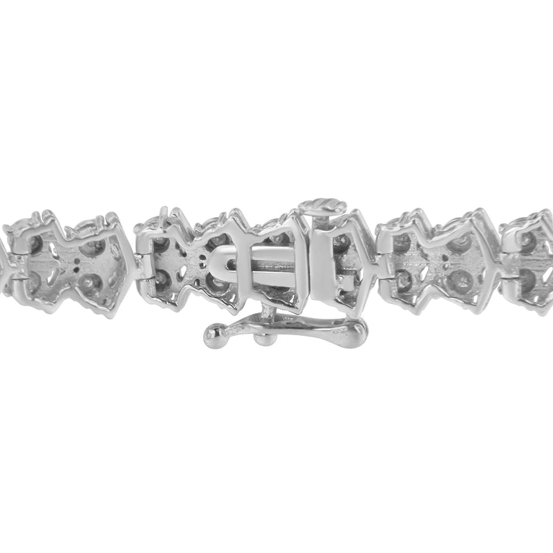 Bids.com .925 Sterling Silver 1.0 cttw Diamond "Arrow" Shape Tennis Link Bracelet (I-J Color, I3 Clarity) -7.25" Bracelets White Smoke White.Sterling Silver / 7.25