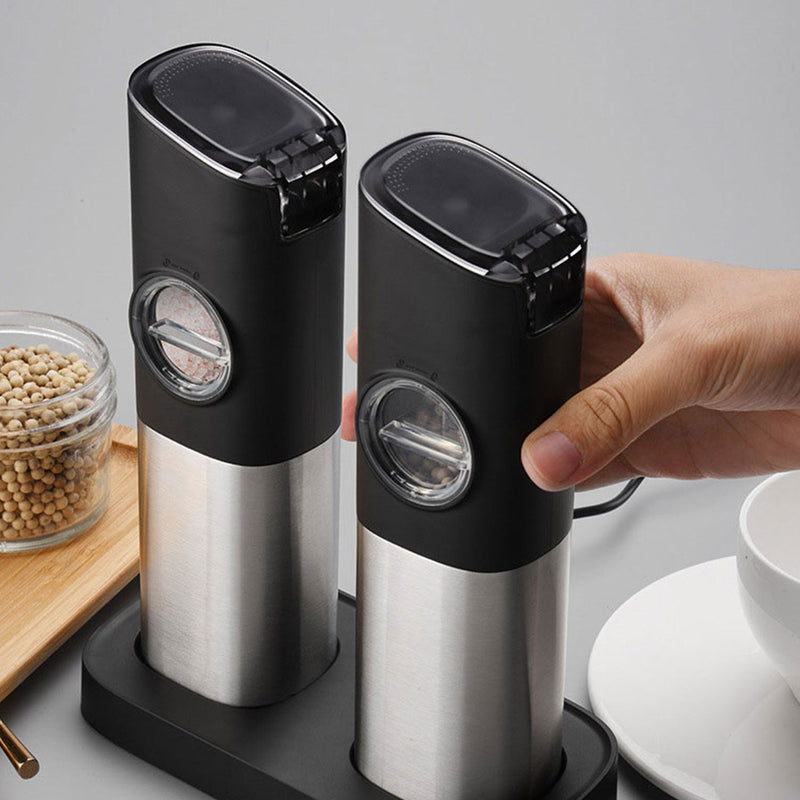 SmartPursue™ Kitchen Ceramic Pepper Electric Grinder Spice Grinders Gray 1set / USB,2sets / USB