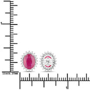 Bids.com 3.14 Carat Genuine Ruby and White Diamond 14K White Gold Earrings Earrings White Smoke
