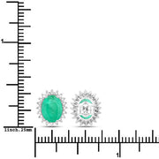 Bids.com 2.66 Carat Genuine Zambian Emerald and White Diamond 10K White Gold Earrings Earrings White Smoke
