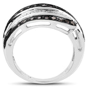 Bids.com 0.80 Carat Genuine Brown Diamond and White Diamond .925 Sterling Silver Ring Rings White Smoke size 6.00,size 7.00,size 8.00,size 9.00