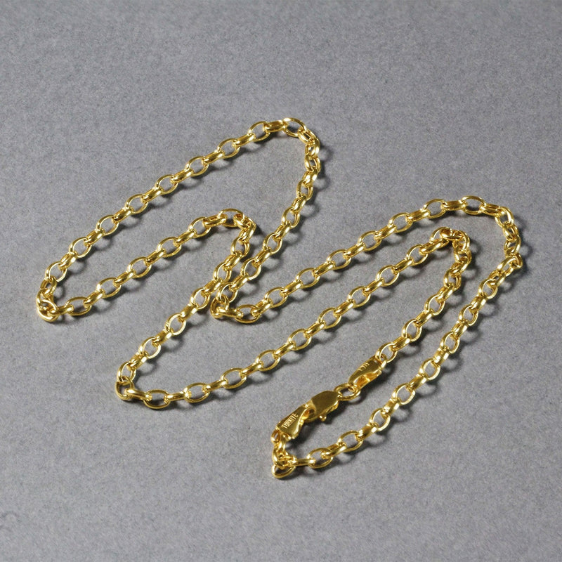 Bids.com 3.2mm 14k Yellow Gold Oval Rolo Chain Necklaces Dark Gray 18 / Yellow Gold