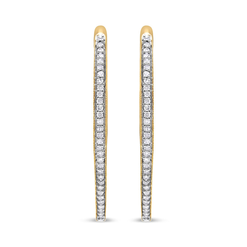 Bids.com 10k Yellow Gold Round Cut Diamond Earrings (1 cttw, I-J Color, I2-I3 Clarity) Earrings White Smoke Yellow.Gold / 1
