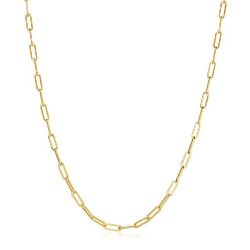 Bids.com 14K Yellow Gold Wide Paperclip Chain (3.3mm) Necklaces White Smoke 16.25 / Yellow Gold,18 / Yellow Gold,20 / Yellow Gold,24 / Yellow Gold