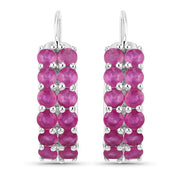 Bids.com 3.12 Carat Genuine Ruby .925 Sterling Silver Earrings Earrings White Smoke Default Title