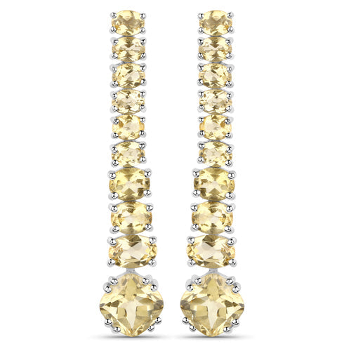 Bids.com 18K White Gold Plated 7.22 Carat Genuine Citrine .925 Sterling Silver Earrings Earrings White Smoke Default Title