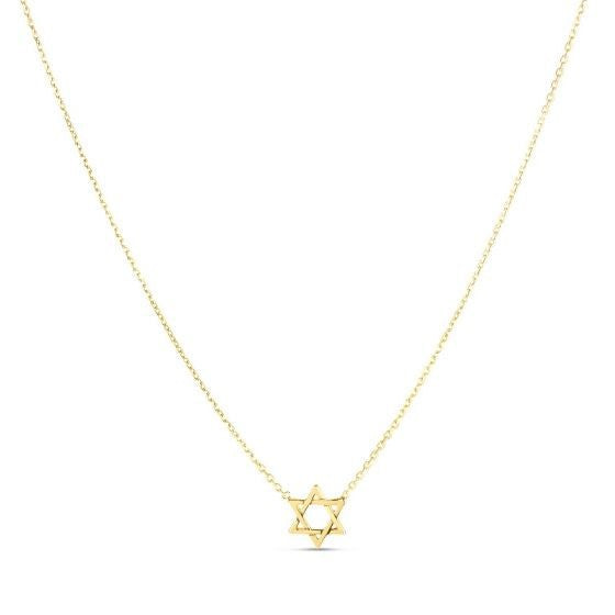 Bids.com 14k Yellow Gold Star of David Necklace Necklaces White Smoke 18 / Yellow Gold
