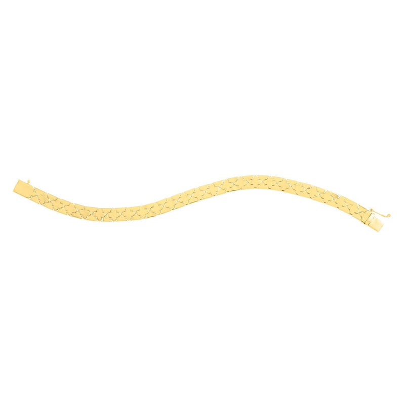 Bids.com 14k Yellow Gold 7 inch Clover Bracelet (6.50 mm) Bracelets White Smoke 7 / Yellow Gold