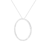 Bids.com .925 Sterling Silver 4 cttw Prong Set, Round-Cut Diamond Open Circle Hoop 18" Pendant Necklace (J-K Color, I1-I2 Clarity) Necklaces White Smoke White.Sterling Silver / 18