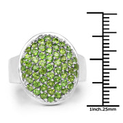 Bids.com 2.17 Carat Genuine Chrome Diopside .925 Sterling Silver Ring Rings White Smoke size 7.00,size 8.00,size 6.00,size 9.00,size 5.00