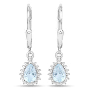 Bids.com 2.00 Carat Genuine Blue Topaz and White Topaz .925 Sterling Silver Jewelry Set Jewelry Sets White Smoke One,size 18.00,size 20.00