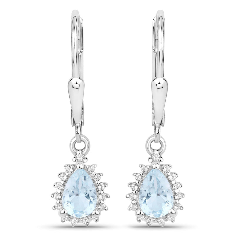 Bids.com 2.00 Carat Genuine Blue Topaz and White Topaz .925 Sterling Silver Jewelry Set Jewelry Sets White Smoke One,size 18.00,size 20.00