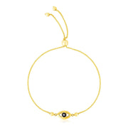 Bids.com 14k Yellow Gold Adjustable Evil Eye Bracelet Bracelets White Smoke 9.25 / Yellow Gold