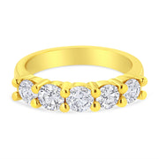 Bids.com 14K Yellow Gold Plated .925 Sterling Silver 1 1/2 Cttw Shared Prong Set Brilliant Round-Cut Diamond Anniversary or Wedding Band Ring (K-L Color, SI2-I1 Clarity) - Size 7 Rings White Smoke 7 / Yellow.Sterling Silver,8 / Yellow.Sterling Silver,6 / Yellow.Sterling Silver,9 / Yellow.Sterling Silver