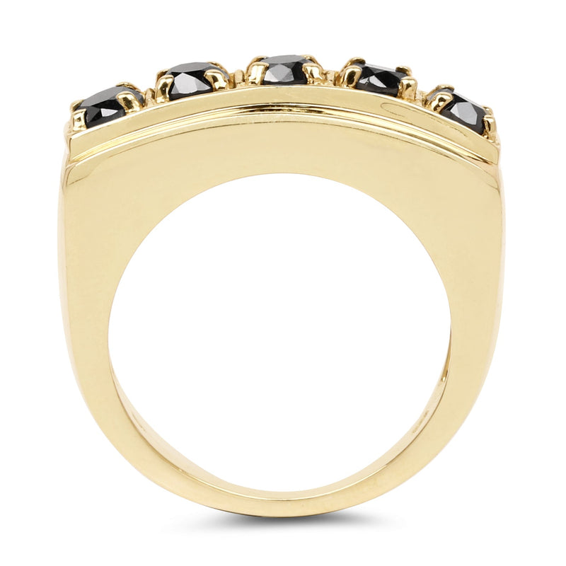 Bids.com 14K Yellow Gold Plated 1.25 Carat Genuine Black Diamond .925 Sterling Silver Ring Rings White Smoke size 9.00,size 8.50,size 9.50,size 6.00,size 7.00,size 8.00
