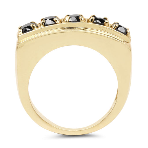 Bids.com 14K Yellow Gold Plated 1.25 Carat Genuine Black Diamond .925 Sterling Silver Ring Rings White Smoke size 9.00,size 8.50,size 9.50,size 6.00,size 7.00,size 8.00