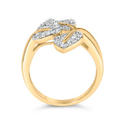 Bids.com 18K Yellow and White Gold Plated .925 Sterling Silver 3/8 Cttw Baguette and Round Diamond Bypass Triple Leaf Ring (I-J Color, I1-I2 Clarity) - Size 7 Rings White Smoke 7 / Yellow.Sterling Silver,9 / Yellow.Sterling Silver,6 / Yellow.Sterling Silver,8 / Yellow.Sterling Silver,5 / Yellow.Sterling Silver