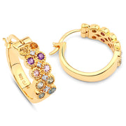 Bids.com 0.76 Carat Genuine Multi Stones .925 Sterling Silver Earrings Earrings White Smoke