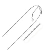 Bids.com 10k White Gold Adjustable Rope Chain 1.0mm Necklaces White Smoke 22 / White Gold