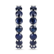 Bids.com 2.66 Carat Genuine Blue Sapphire .925 Sterling Silver Earrings Earrings White Smoke