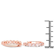 Bids.com 18K Rose Gold Plated 1.68 Carat Genuine Morganite .925 Sterling Silver Earrings Earrings White Smoke