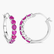 Bids.com 2.80 Carat Genuine Ruby .925 Sterling Silver Earrings Earrings White Smoke