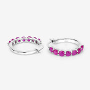 Bids.com 2.80 Carat Genuine Ruby .925 Sterling Silver Earrings Earrings White Smoke