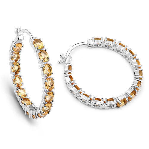 Bids.com 4.80 Carat Genuine Citrine .925 Sterling Silver Earrings Earrings White Smoke