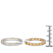 Bids.com 4.80 Carat Genuine Citrine .925 Sterling Silver Earrings Earrings White Smoke