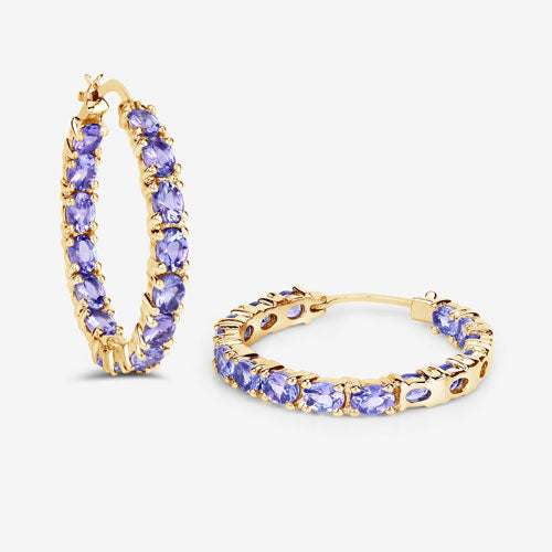 Bids.com 5.10 Carat Genuine Tanzanite .925 Sterling Silver Earrings Earrings White Smoke