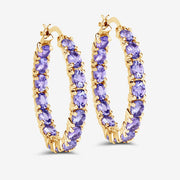 Bids.com 5.10 Carat Genuine Tanzanite .925 Sterling Silver Earrings Earrings White Smoke